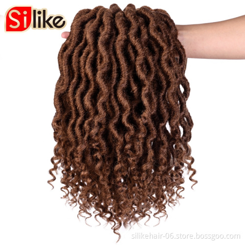 Faux Locs crochet hair with Curly Ends 12 roots/pack Synthetic Hair Crochet Braids Goddess Fauxs Locs Crochet Braiding Hair